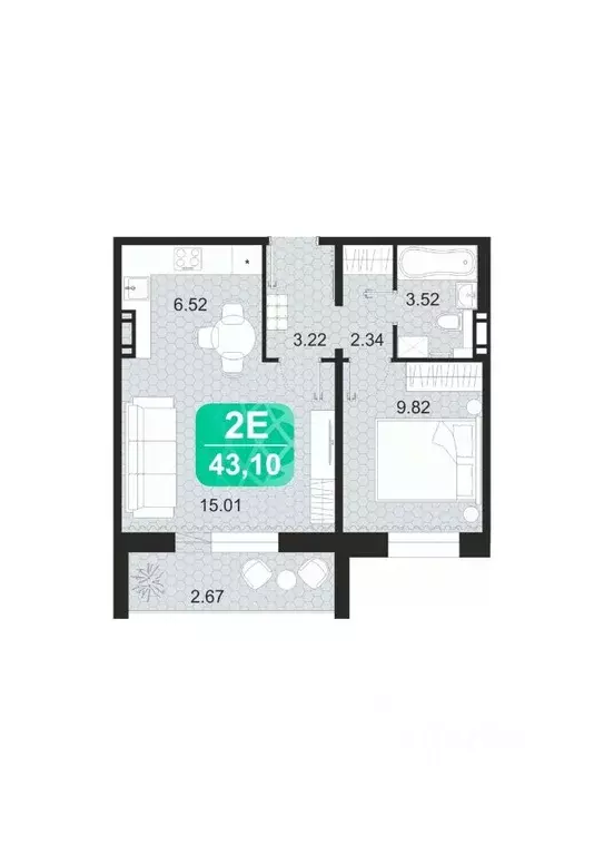 2-к кв. Забайкальский край, Чита Сосновый Бор мкр,  (43.1 м) - Фото 1