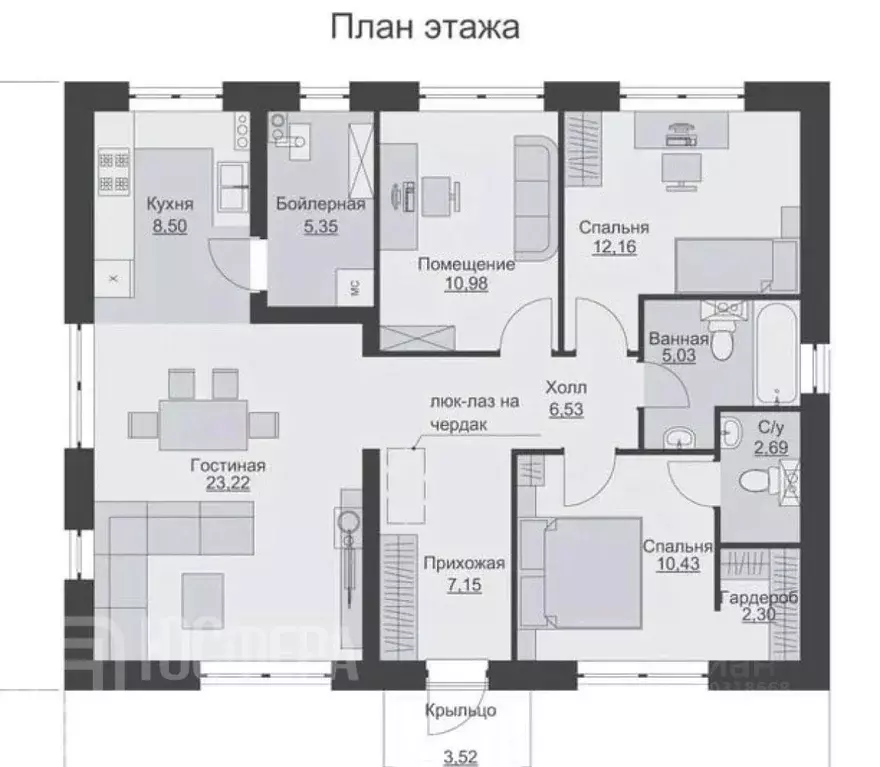 Дом в Волгоградская область, Волгоград ул. Брюсова, 8 (105 м) - Фото 2