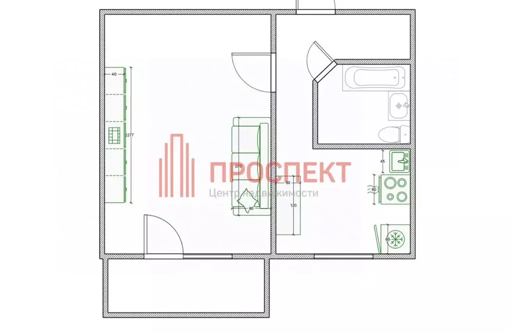 1-к кв. Пензенская область, Пенза ул. Минская, 5А (30.0 м) - Фото 1