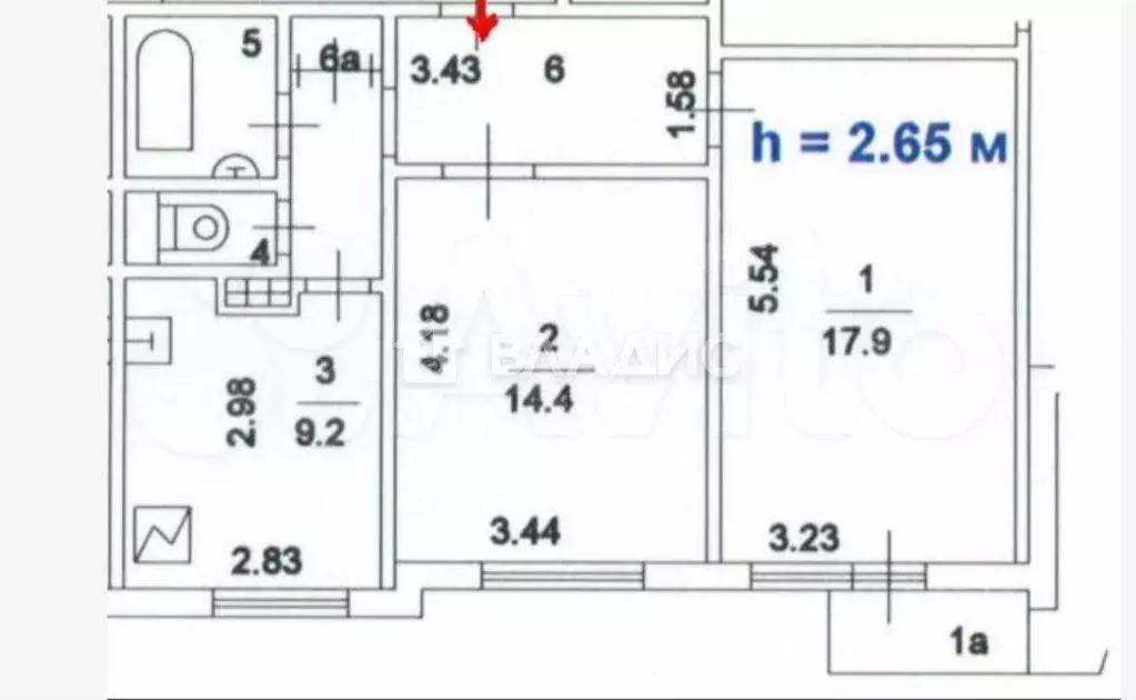 2-к. квартира, 54,4 м, 7/12 эт. - Фото 0