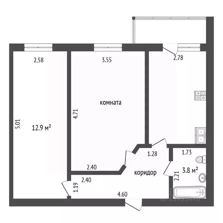 2-к кв. Тюменская область, Тюмень ул. Линейная, 21 (52.8 м) - Фото 2