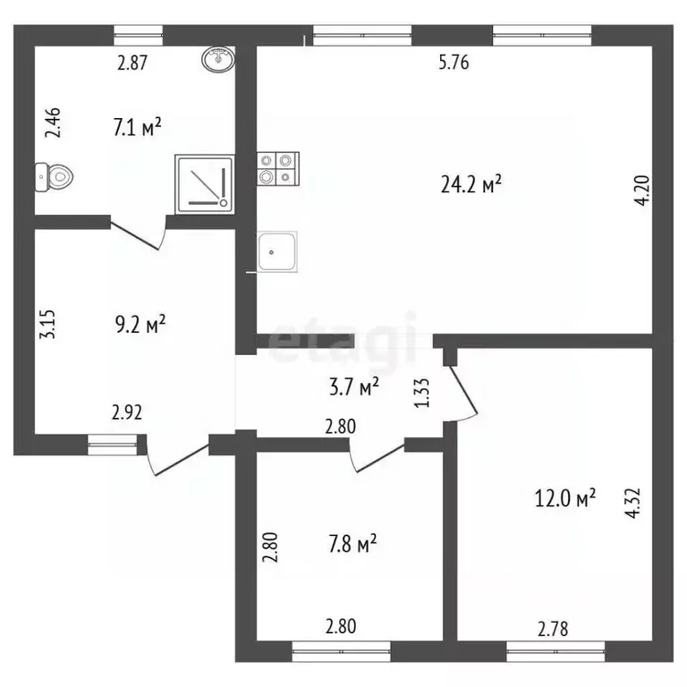 Дом в Тюменская область, Ялуторовск ул. Мичурина, 28 (64 м) - Фото 1
