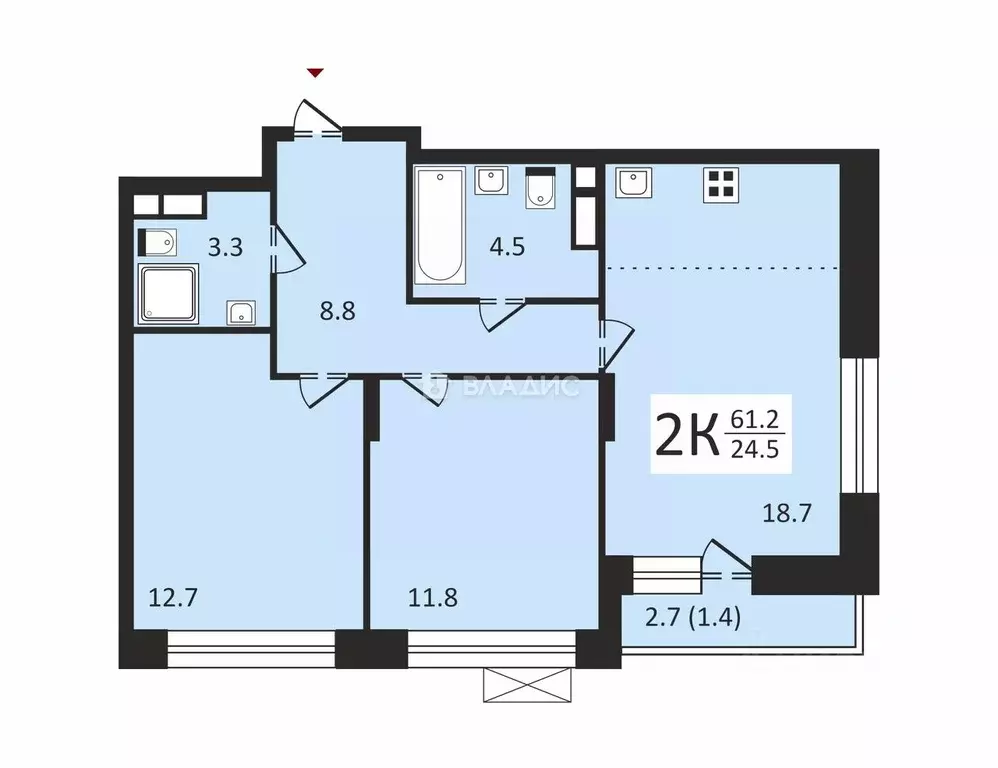 2-к кв. Москва ул. Лобановский Лес, 11 (61.2 м) - Фото 1