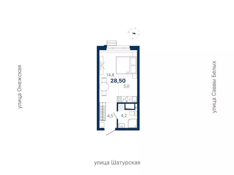 Квартира-студия: Екатеринбург, жилой район Южный, жилая экосистема ... - Фото 0