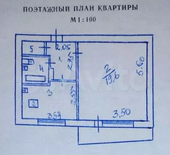 1-к. квартира, 38,6 м, 7/9 эт. - Фото 0