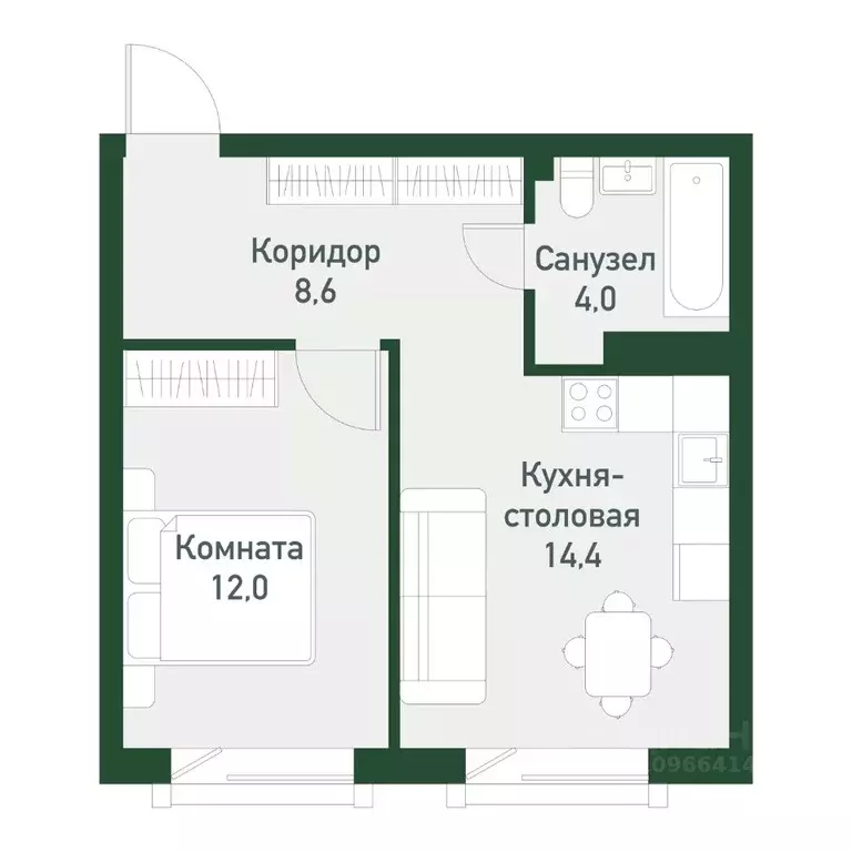 1-к кв. Челябинская область, Челябинский городской округ, пос. ... - Фото 0