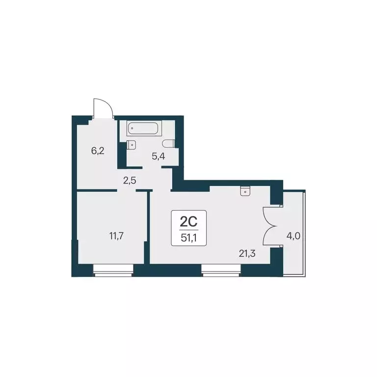 2-комнатная квартира: Новосибирск, ЖК Расцветай на Красном (51 м) - Фото 0