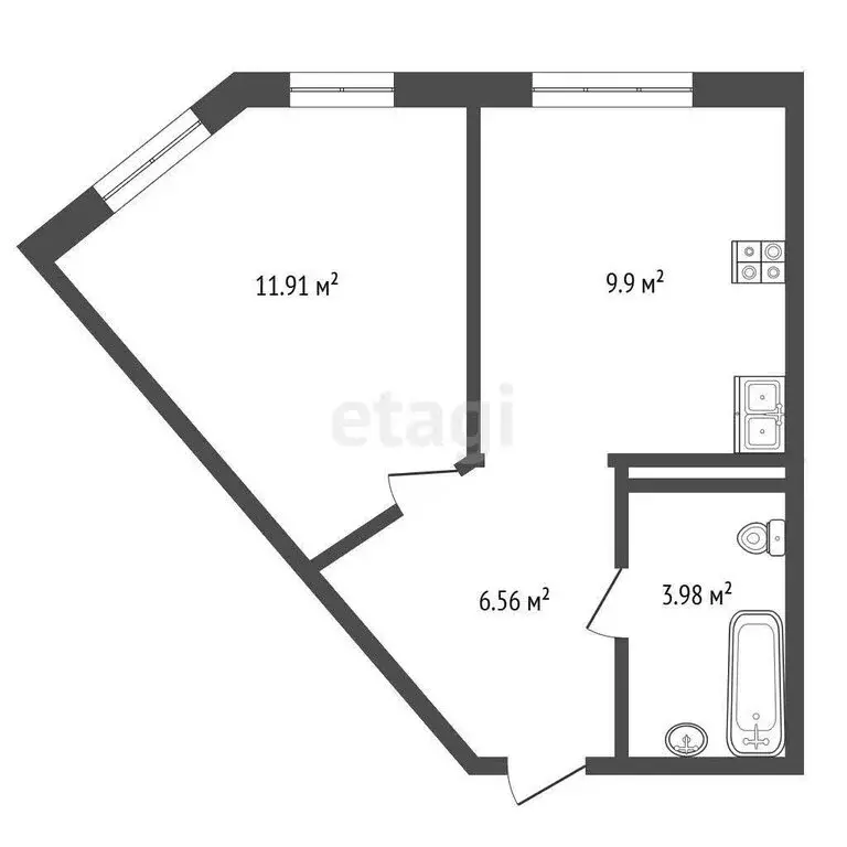 1-комнатная квартира: Тюмень, улица Первооткрывателей, 10 (32.3 м) - Фото 1