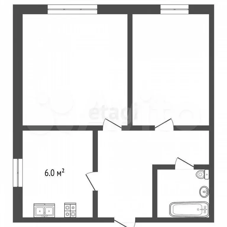 2-к. квартира, 35 м, 5/5 эт. - Фото 0