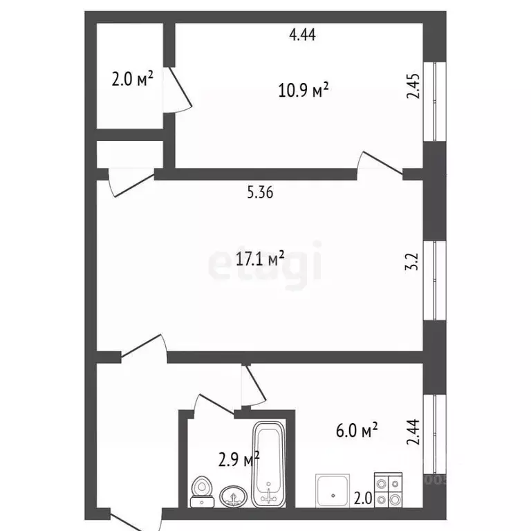 2-к кв. Забайкальский край, Чита Белорусская ул., 11А (44.2 м) - Фото 1
