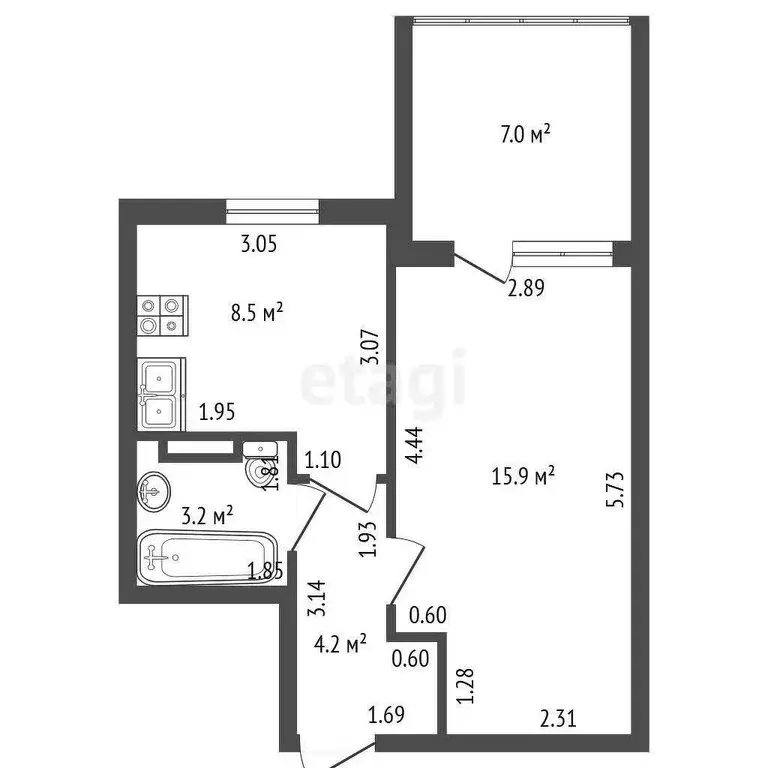 1-комнатная квартира: Колпино, Понтонная улица, 11к1 (31.8 м) - Фото 0