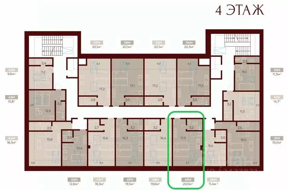 Студия Санкт-Петербург ул. Константина Заслонова, 8Б (20.5 м) - Фото 2