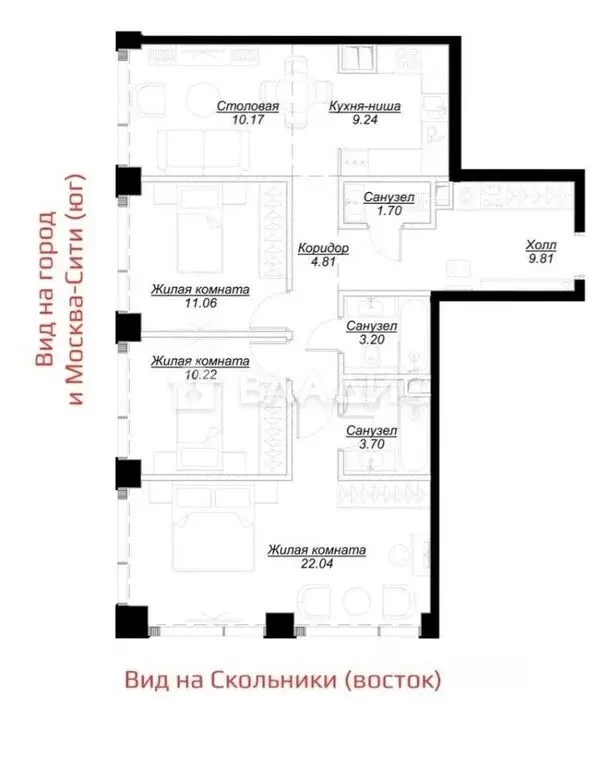 3-комнатная квартира: Москва, 4-я улица Марьиной Рощи, 10к1 (87.2 м) - Фото 1