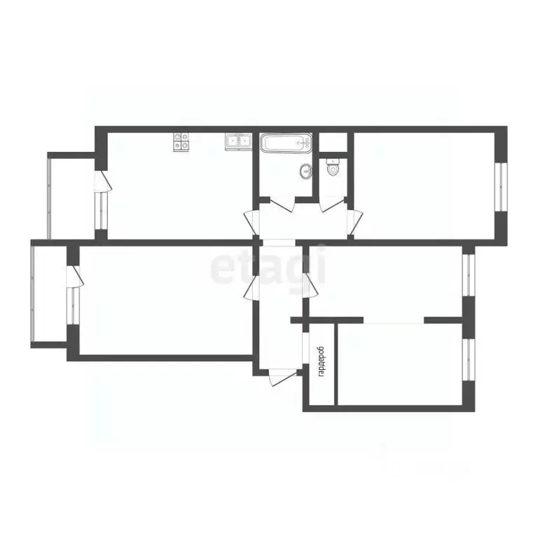 4-к кв. Челябинская область, Челябинск ул. Братьев Кашириных, 54 (78.6 ... - Фото 1