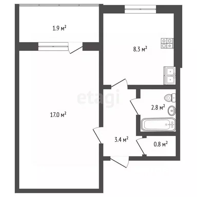 1-к кв. Нижегородская область, Нижний Новгород Южное ш., 12 (35.2 м) - Фото 2