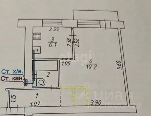 1-к кв. Калужская область, Калуга ул. Ленина, 56А (31.5 м) - Фото 2