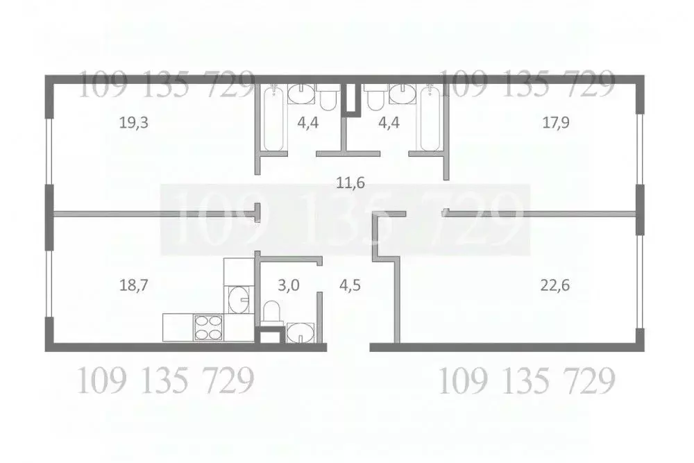 3-к кв. Москва Винницкая ул., 8к4 (106.4 м) - Фото 1