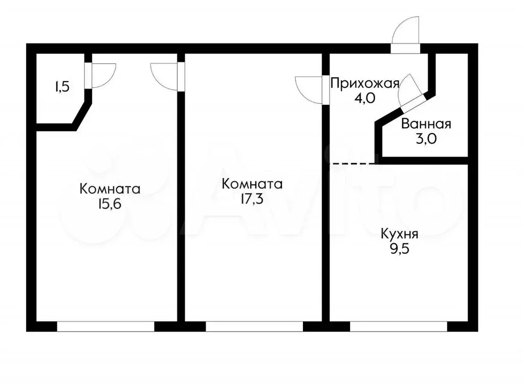 2-к. квартира, 51 м, 5/5 эт. - Фото 0
