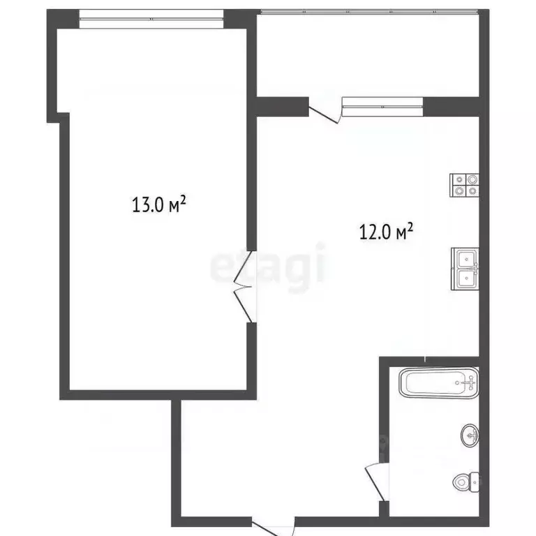 1-к кв. Самарская область, Самара Молодежная ул., 2 (33.5 м) - Фото 1