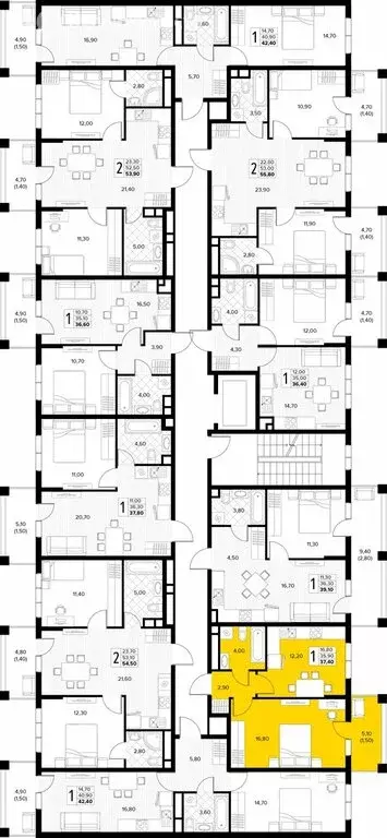 1-комнатная квартира: Сукко, жилой комплекс Кипарис (37.4 м) - Фото 1