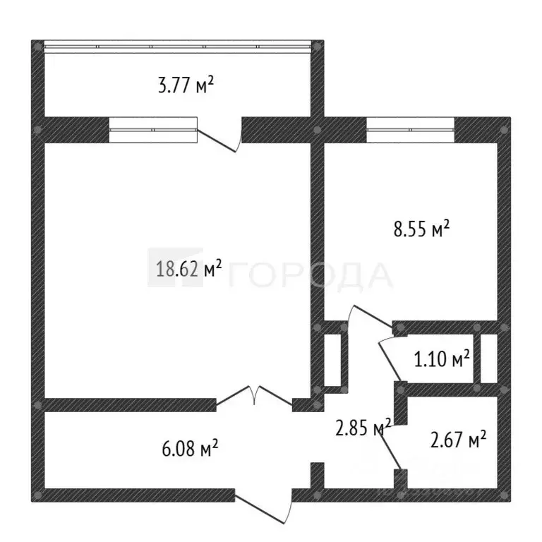 1-к кв. Кемеровская область, Новокузнецк ул. Косыгина, 24 (39.9 м) - Фото 2
