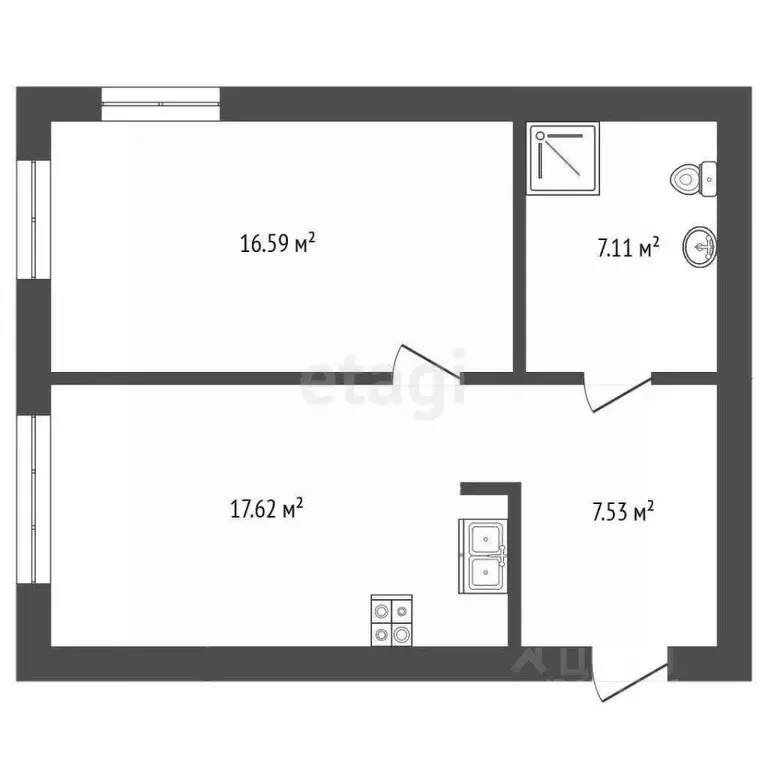 1-к кв. Ямало-Ненецкий АО, Новый Уренгой Славянский мкр, 2 (48.05 м) - Фото 2