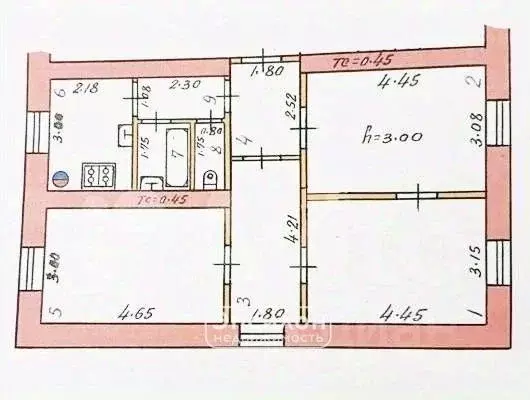 3-к кв. Курская область, Курск Ахтырский пер., 7А (66.5 м) - Фото 0