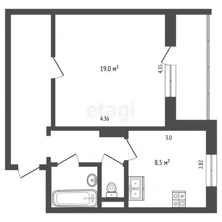 1-к кв. Ханты-Мансийский АО, Сургутский район, Белый Яр пгт ул. ... - Фото 2