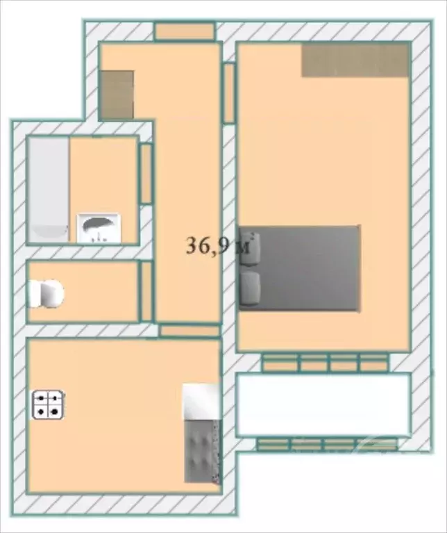 1-к кв. Санкт-Петербург, Санкт-Петербург, Петергоф Собственный просп., ... - Фото 1