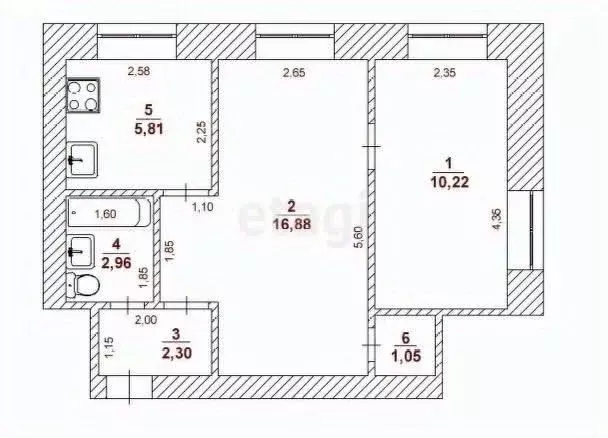 2-к кв. Ульяновская область, Ульяновск Полтавский проезд, 1 (39.2 м) - Фото 0