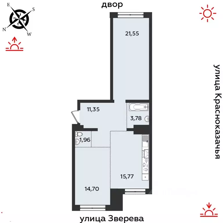 2-к кв. Иркутская область, Иркутск Октябрьский округ,  (69.11 м) - Фото 1