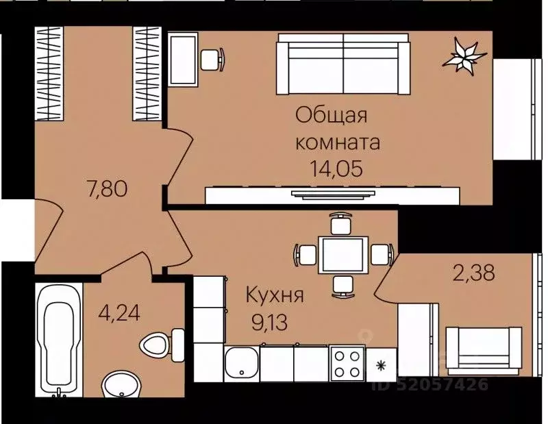 1-к кв. Мордовия, Саранск ул. Юрия Святкина, 10 (36.9 м) - Фото 1
