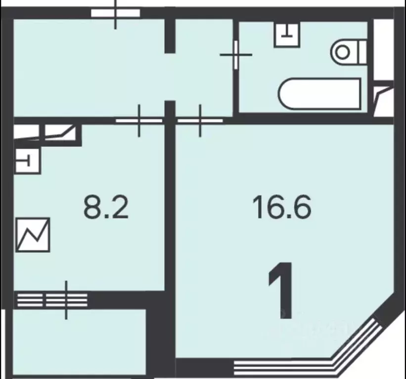 Квартира, 1 комната, 36.5 м - Фото 1