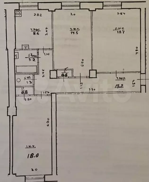 3-к. квартира, 78,9 м, 4/5 эт. - Фото 0