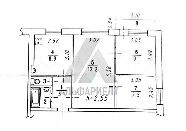 3-к. квартира, 50 м, 9/9 эт. - Фото 0