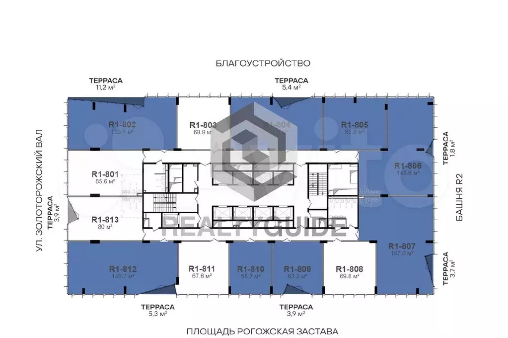 84 м2 Бизнес-центр  Stone Римская (Башня R1)  A - Фото 0