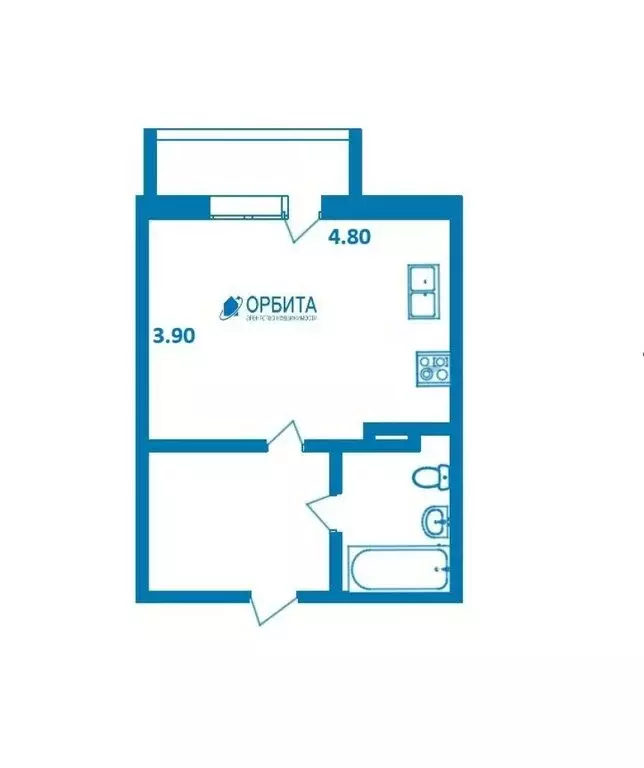 Квартира-студия: Тюмень, Верхнетарманская улица, 3 (28.5 м) - Фото 1