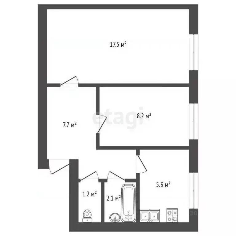 2-к кв. Омская область, Кормиловский район, с. Победитель Советская ... - Фото 2