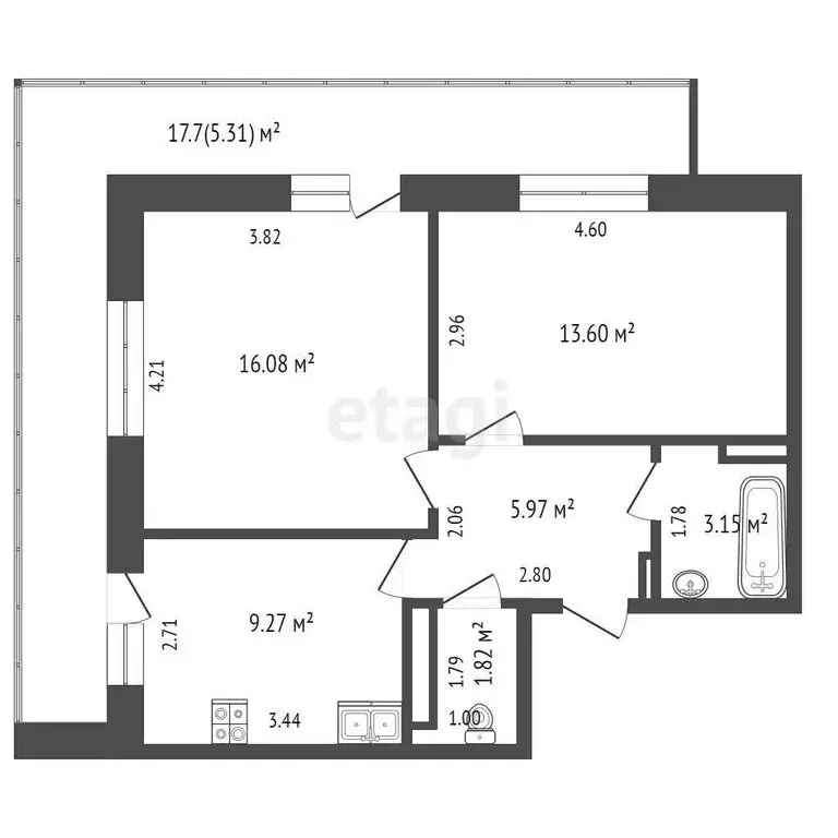 2-комнатная квартира: Хабаровск, улица Сысоева, 18 (49.2 м) - Фото 0