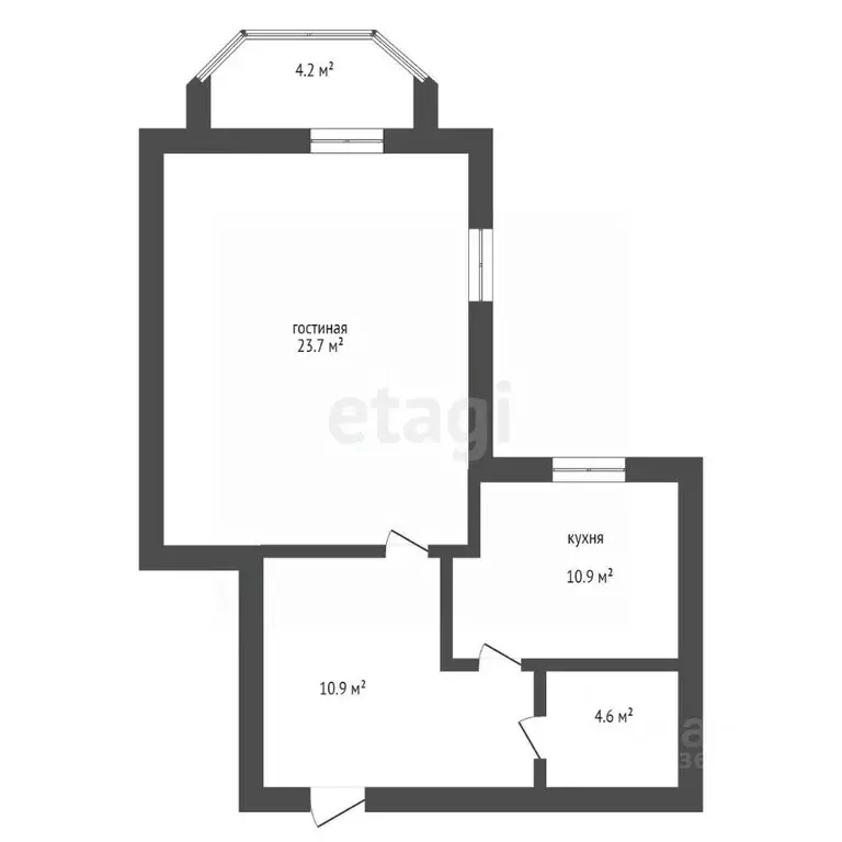 1-к кв. Амурская область, Благовещенск Забурхановская ул., 42 (50.7 м) - Фото 2