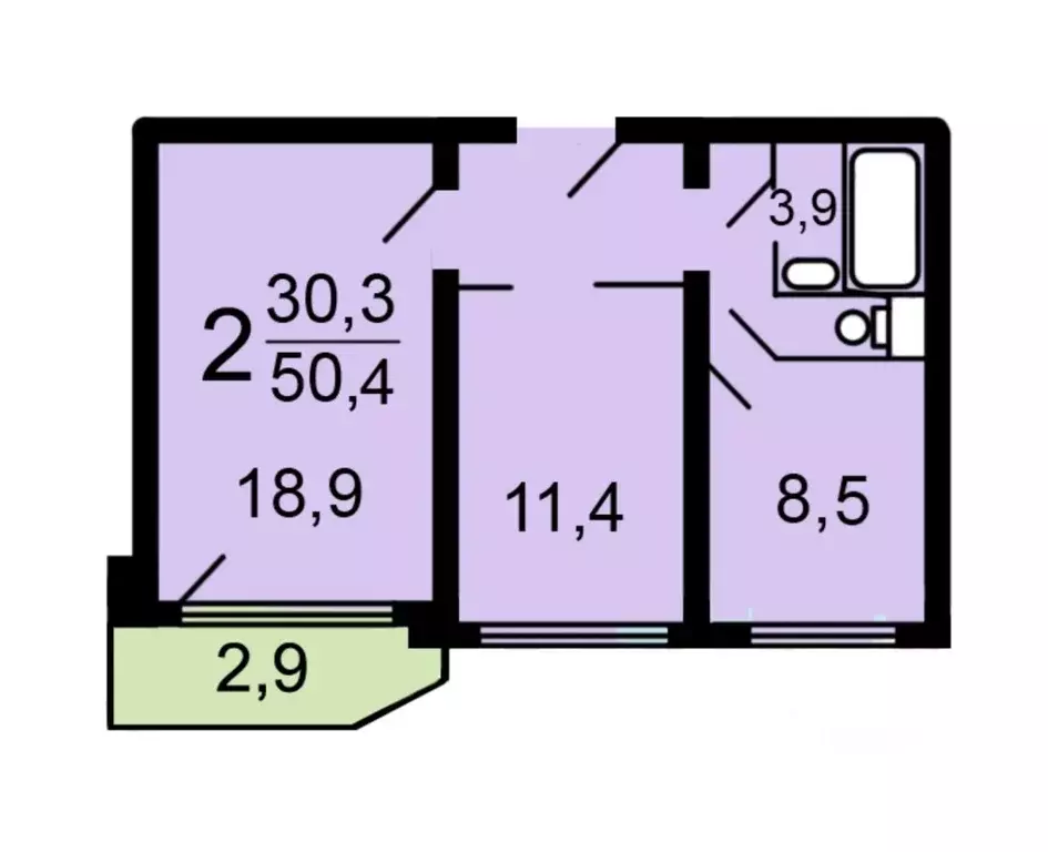 2-к кв. Москва ул. Борисовские Пруды, 24/2 (50.4 м) - Фото 2