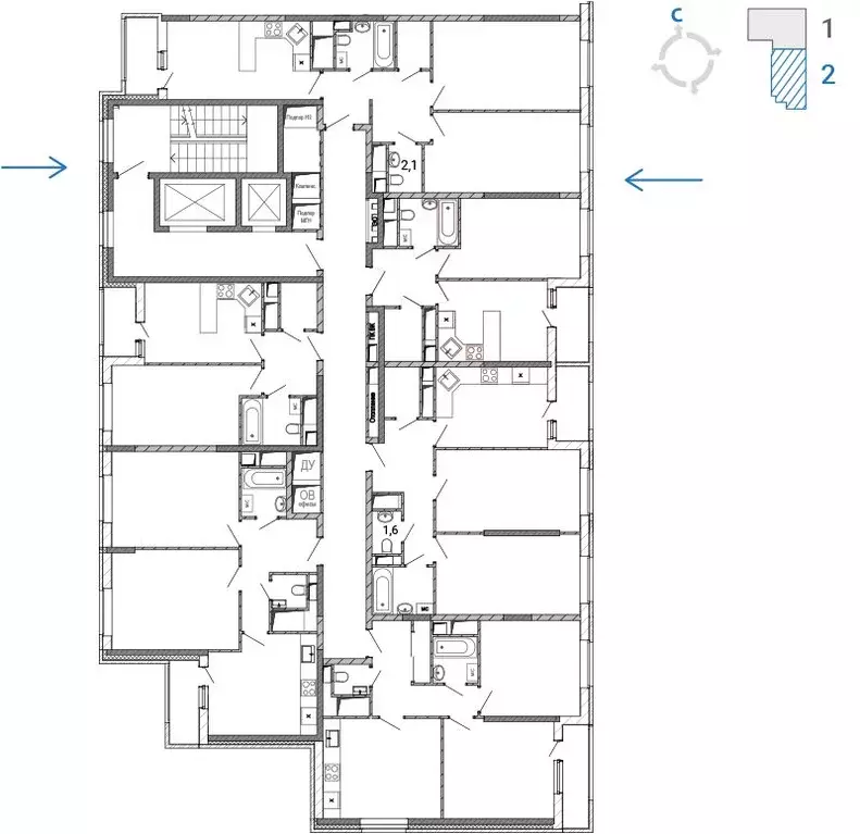2-к кв. Московская область, Балашиха Железнодорожный мкр, просп. ... - Фото 2