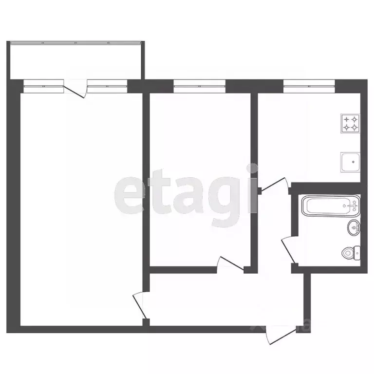 2-к кв. Тверская область, Тверь пос. Химинститута, 15 (41.0 м) - Фото 1