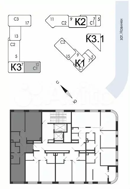 2-к. квартира, 75,7 м, 4/17 эт. - Фото 1