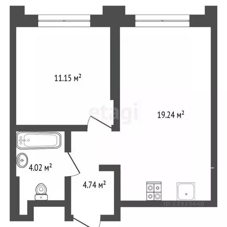 1-к кв. Тюменская область, Тюмень ул. Тимофея Чаркова, 91 (40.0 м) - Фото 1