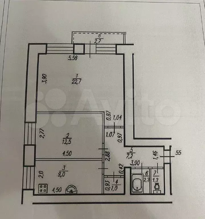 2-к. квартира, 56 м, 9/12 эт. - Фото 0