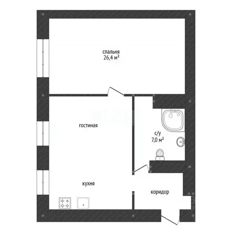 2-к кв. Башкортостан, Уфа Коммунистическая ул., 45 (62.9 м) - Фото 2