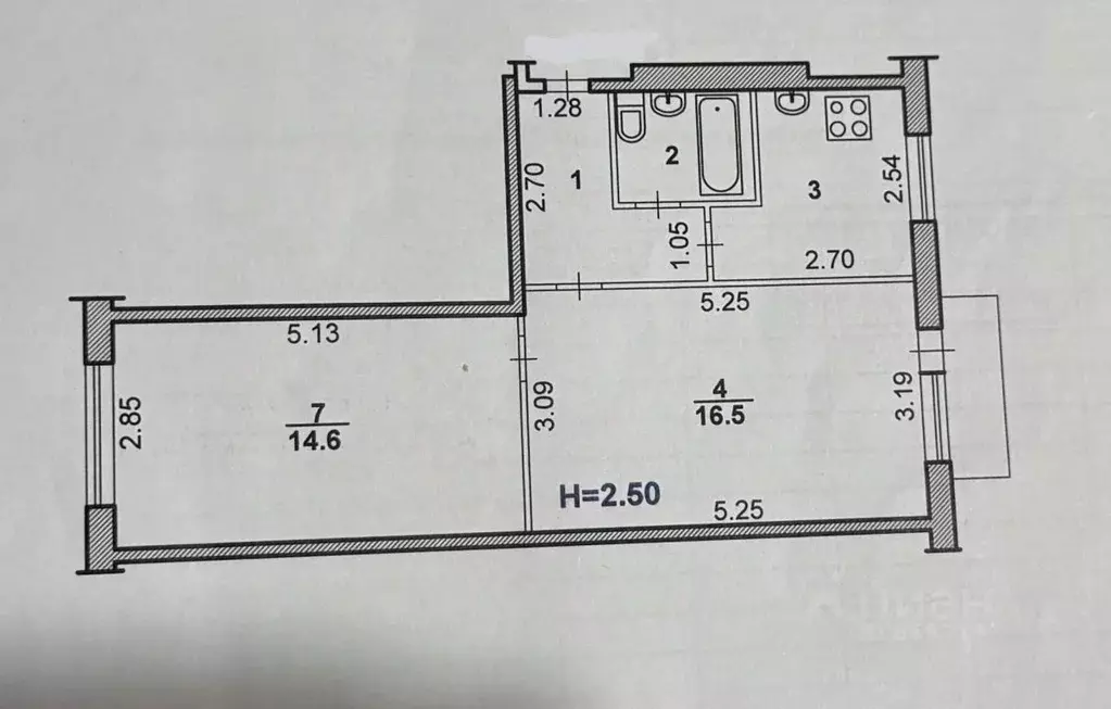 2-к кв. Волгоградская область, Волжский Советская ул., 28 (44.2 м) - Фото 2