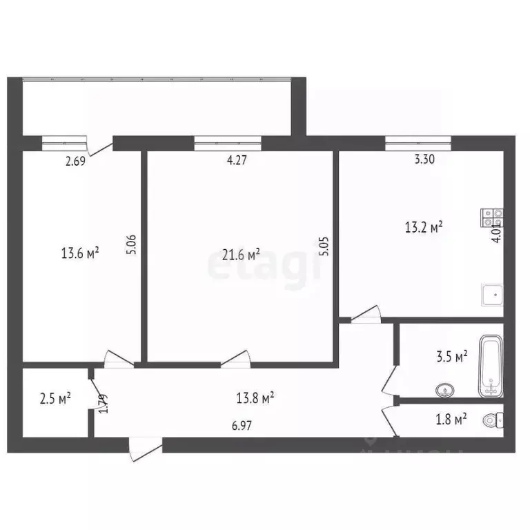 2-к кв. Саратовская область, Балашов ул. Пушкина, 40 (70.1 м) - Фото 2