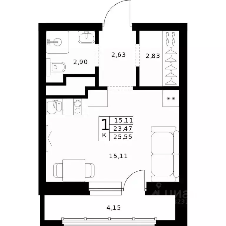 Студия Нижегородская область, Нижний Новгород Ленгородок мкр, Мед ... - Фото 0